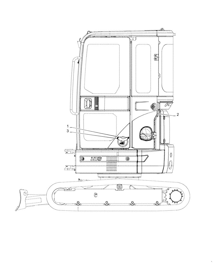 Схема запчастей Case CX27B ASN - (90.108.23[01]) - NAMEPLATE INSTALL (CAB) (90) - PLATFORM, CAB, BODYWORK AND DECALS