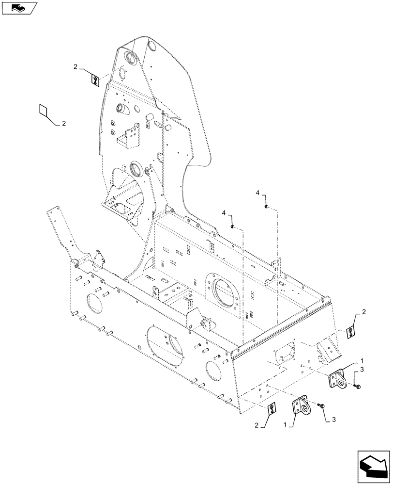 Схема запчастей Case SR200 - (39.100.AT) - LIFT HOOKS, 4 POINT, EURO ONLY (39) - FRAMES AND BALLASTING