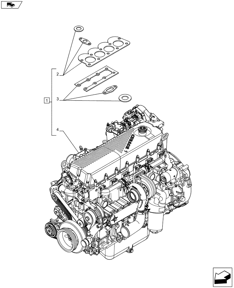 Схема запчастей Case F2CFE614A B001 - (10.001.AD) - ENGINE (10) - ENGINE