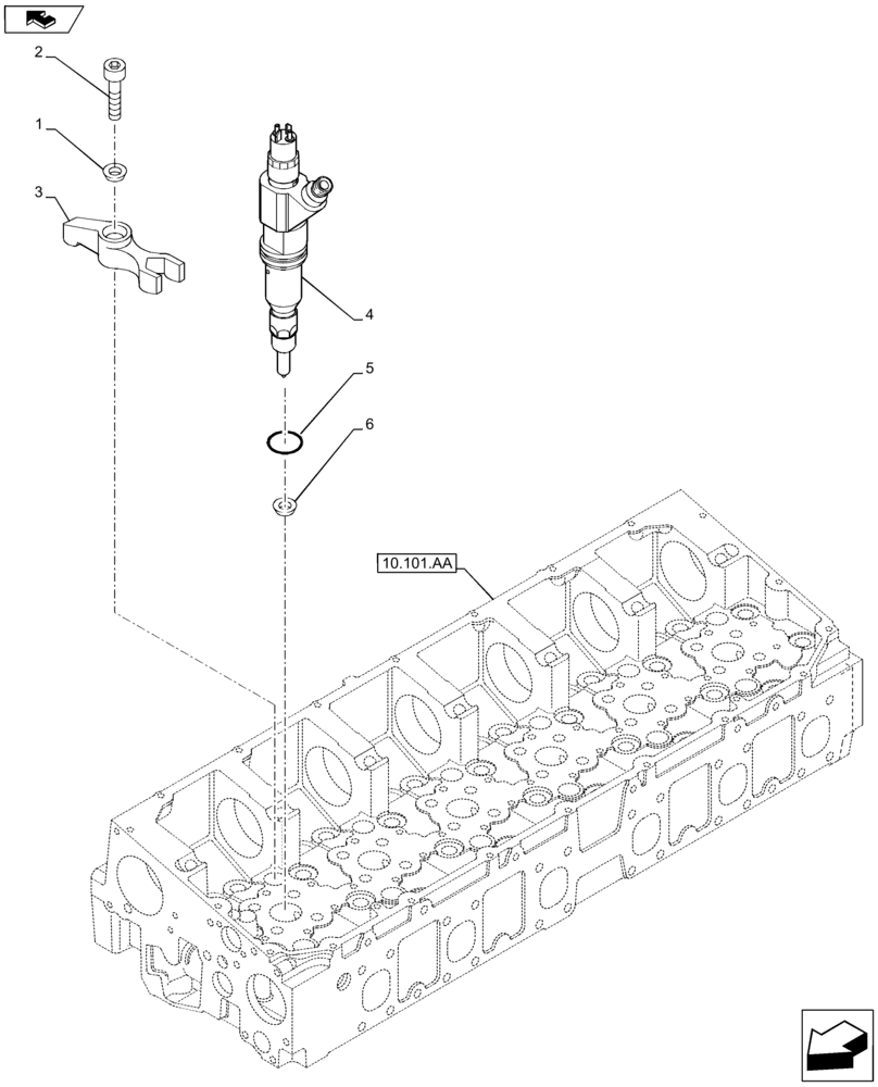 Схема запчастей Case F2CFE614A B001 - (10.218.AF) - FUEL INJECTOR (10) - ENGINE