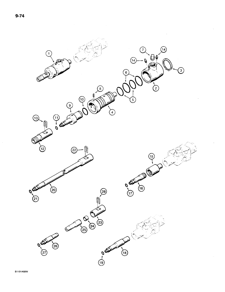 Схема запчастей Case MAXI-SNEAKER C - (9-74) - HYDRA-BORER COUPLER (09) - CHASSIS/ATTACHMENTS