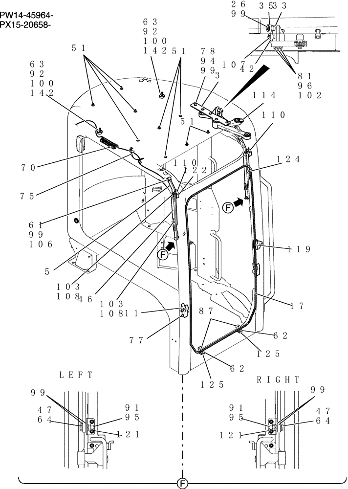 Схема запчастей Case CX36B - (180-01[4]) - CAB ASSEMBLY (05) - SUPERSTRUCTURE