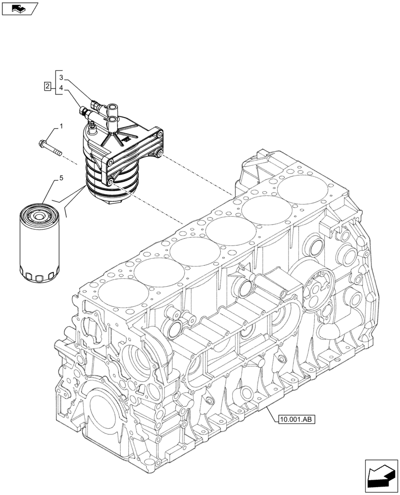 Схема запчастей Case F2CFE614A B001 - (10.206.AG) - FUEL FILTER (10) - ENGINE