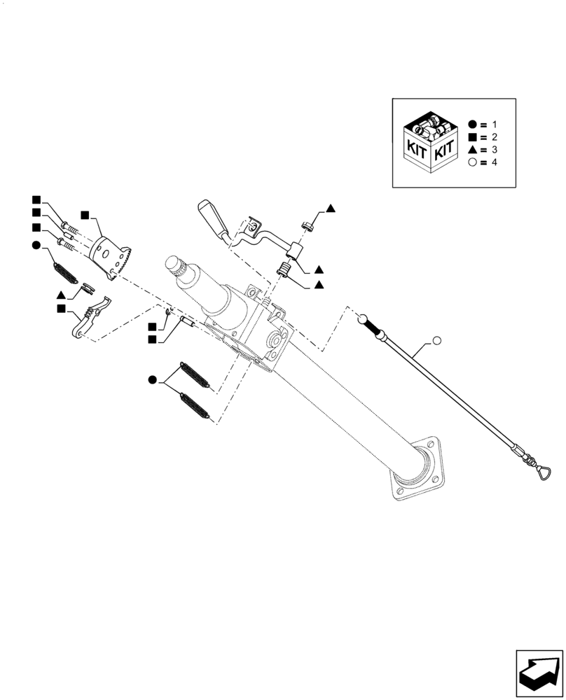 Схема запчастей Case 590SN - (41.101.06) - VAR - 747853, 747854, 747855 - ADJUSTABLE STEERING COLUMN, CAB - C7360 (41) - STEERING