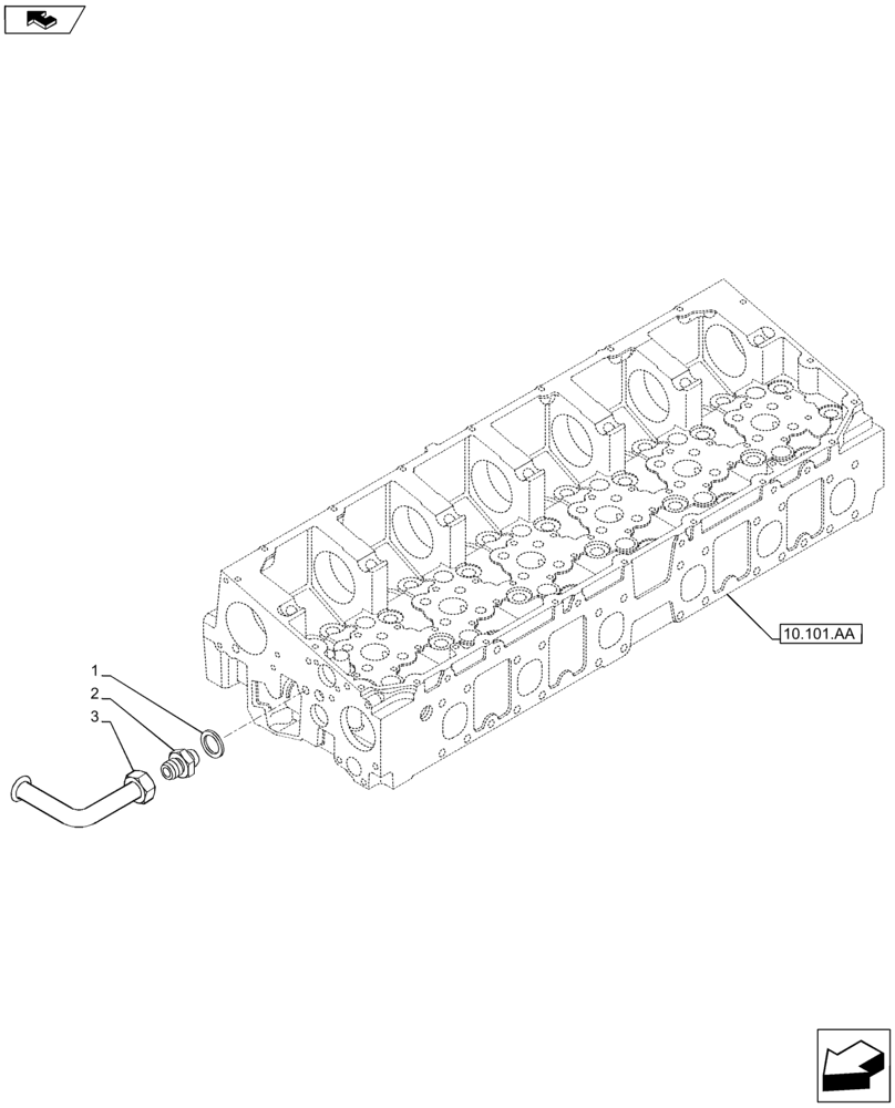 Схема запчастей Case F2CFE614A B001 - (10.400.AE) - ENGINE, COOLING SYSTEM LINE (10) - ENGINE