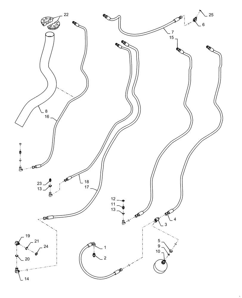 Схема запчастей Case 921F - (35.160.01) - LOADER CONTROL LINE INSTALLATION (35) - HYDRAULIC SYSTEMS