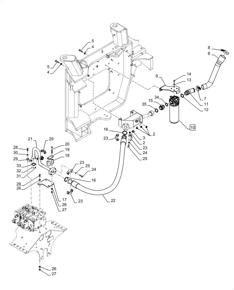 Схема запчастей Case 921F - (35.300.03) - HYDRAULIC RETURN FILTER ASSEMBLY 921F (35) - HYDRAULIC SYSTEMS