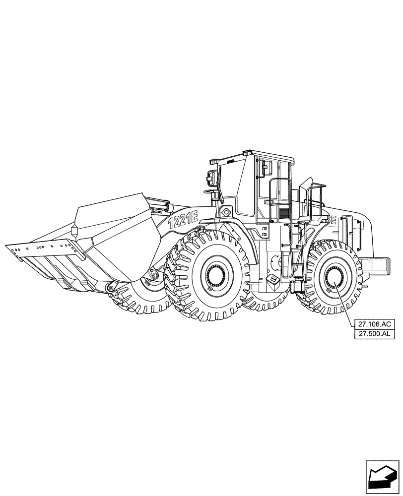 Схема запчастей Case 1221F - (00.000.27) - PICTORIAL INDEX - AXLE AND WHEELS, PICTORIAL INDEX - AXLE AND WHEELS (00) - GENERAL & PICTORIAL INDEX