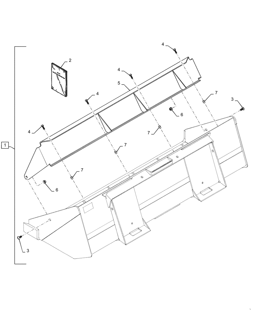 Схема запчастей Case SV185 - (82.300.AN[24]) - BUCKET SPILL GUARD, 78" BUCKET (82) - FRONT LOADER & BUCKET