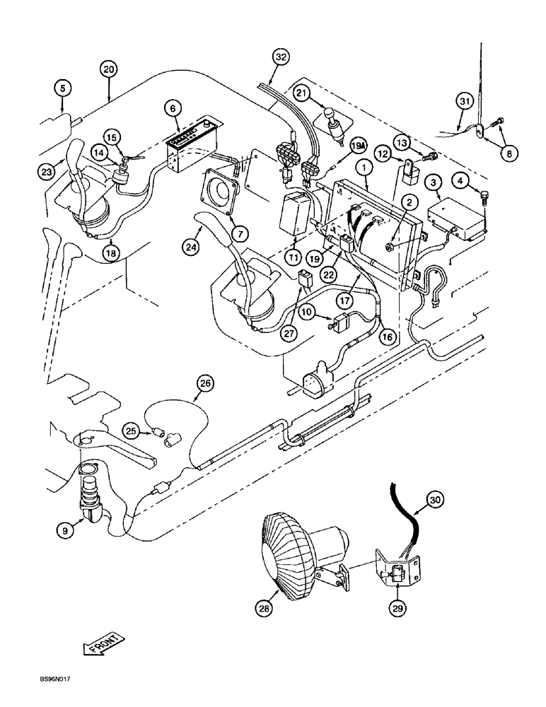 Схема запчастей Case 9060B - (4-02) - ELECTRICAL PARTS IN CAB (04) - ELECTRICAL SYSTEMS