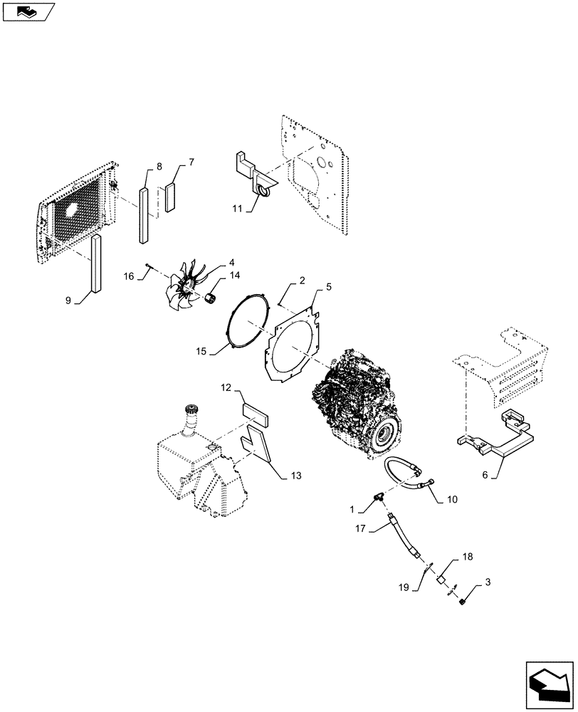 Схема запчастей Case SR220 - (90.105.CU) - ENGINE SOUNDPROOFING (90) - PLATFORM, CAB, BODYWORK AND DECALS