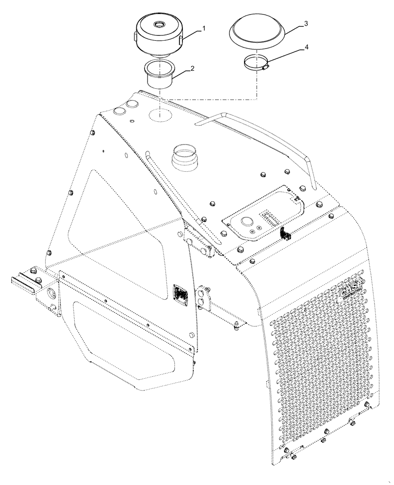 Схема запчастей Case 2050M LT - (10.202.AM[01]) - PRE-AIR CLEANER (10) - ENGINE