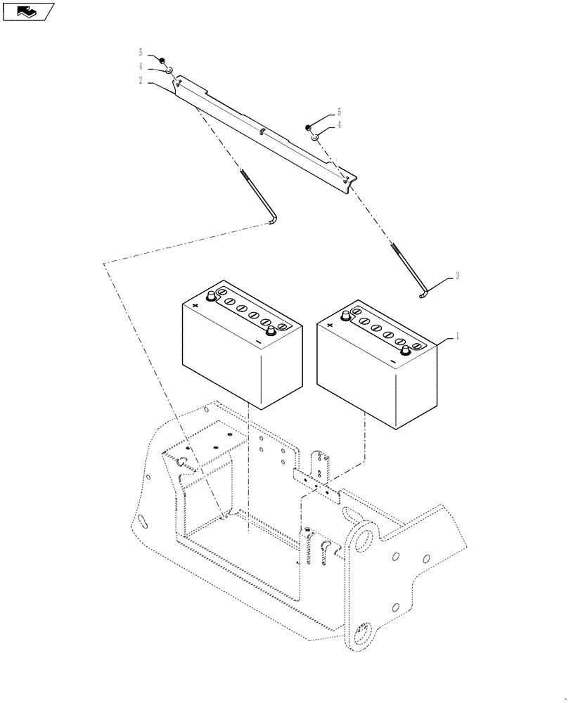 Схема запчастей Case 921F - (55.302.AG[02]) - HEAVY DUTY BATTERY INSTALLATION (55) - ELECTRICAL SYSTEMS