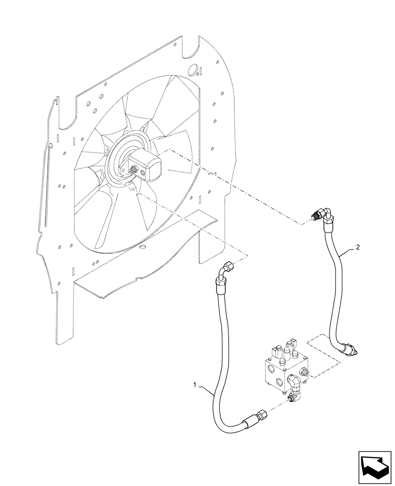 Схема запчастей Case 821F - (35.752.AB) - FAN MOTOR LINE (35) - HYDRAULIC SYSTEMS