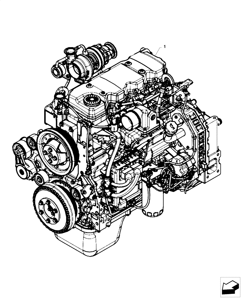 Схема запчастей Case F4HE0484D B101 - (10.001.AD[01]) - ENGINE, ASSY (10) - ENGINE