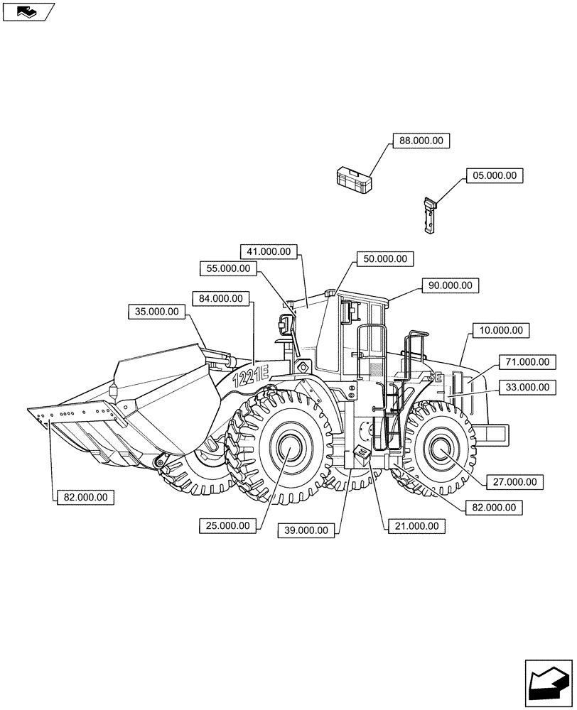 Схема запчастей Case 1221F - (00.000.00) - PICTORIAL INDEX - MAIN SECTIONS (00) - GENERAL & PICTORIAL INDEX