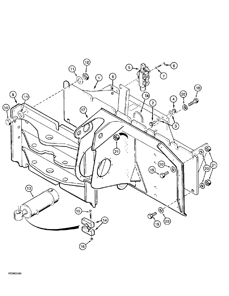 Схема запчастей Case 860 - (9-044) - STANDARD QUAD FRAME AND MOUNTING (09) - CHASSIS/ATTACHMENTS