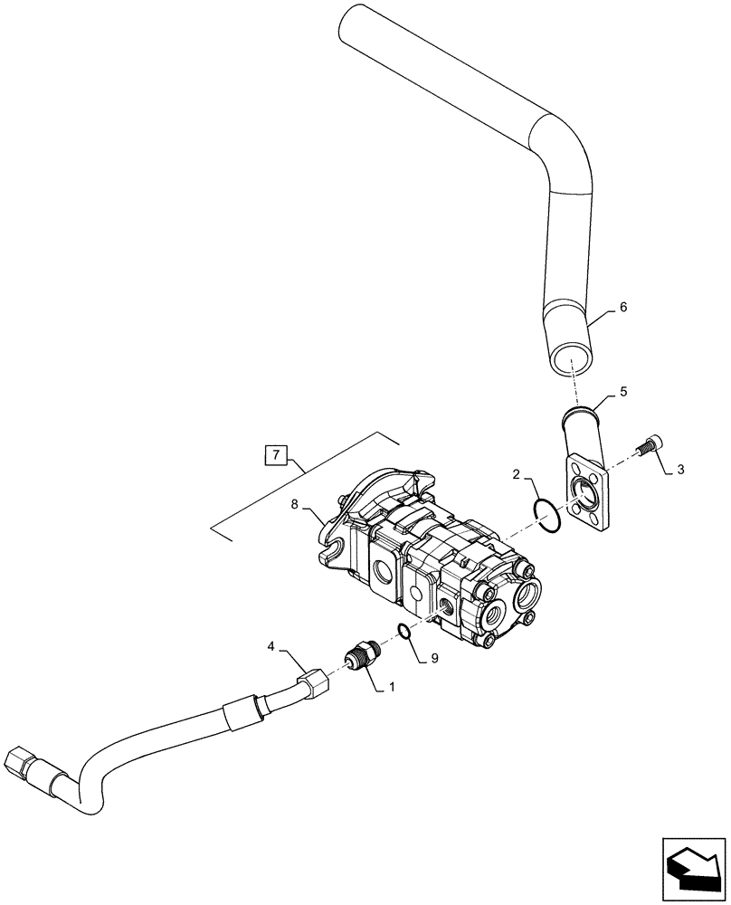 Схема запчастей Case SR210 - (35.220.AA[02]) - HIGH FLOW GEAR PUMP (35) - HYDRAULIC SYSTEMS