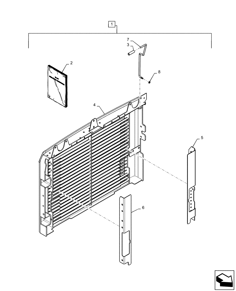 Схема запчастей Case SR250 - (88.100.90[01]) - VAR - 761075, DIA KIT - HEAVY DUTY REAR DOOR (88) - ACCESSORIES