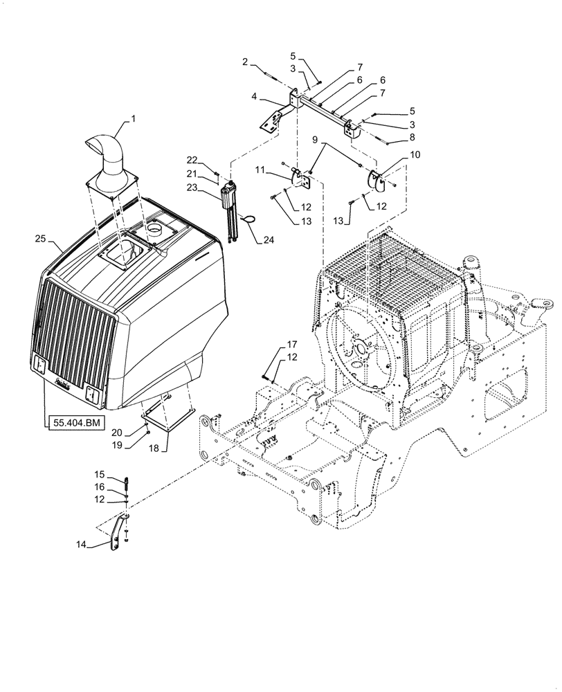 Схема запчастей Case 921F - (90.100.AE[01]) - HOOD MOUNTING HARDWARE (90) - PLATFORM, CAB, BODYWORK AND DECALS