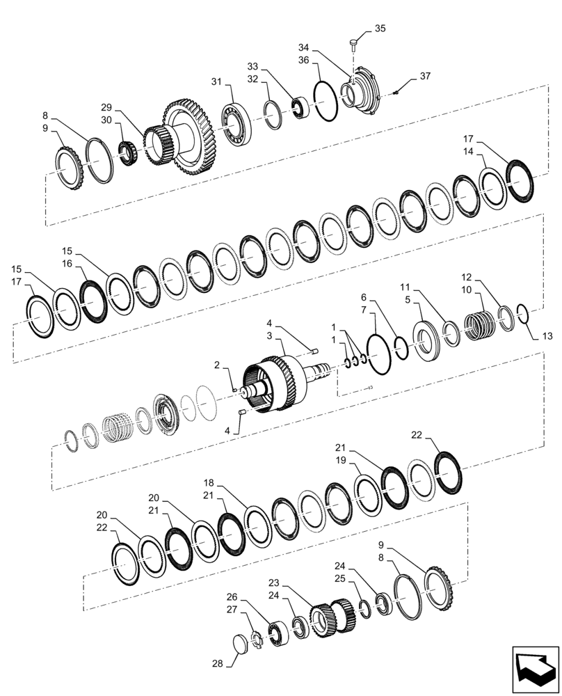 Схема запчастей Case 1221F - (21.110.AB) - CLUTCH (21) - TRANSMISSION