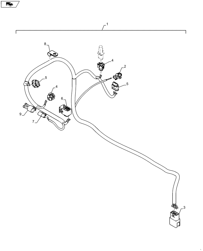 Схема запчастей Case 921F - (55.988.AD) - SCR WIRE HARNESS ASSEMBLY (55) - ELECTRICAL SYSTEMS