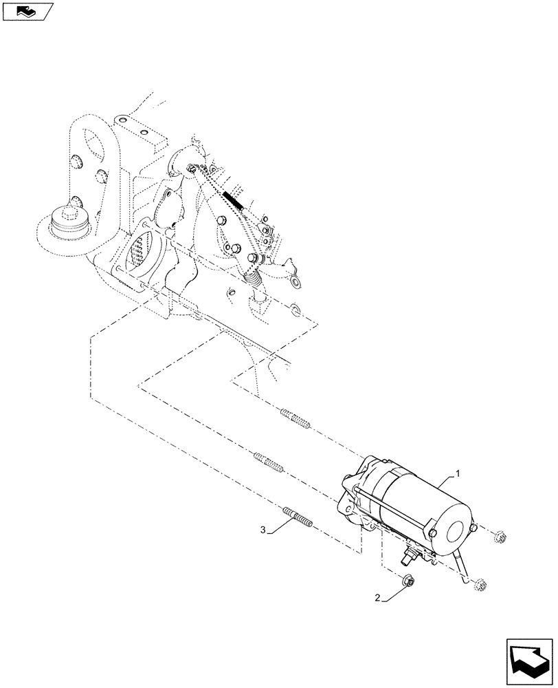 Схема запчастей Case 921F - (55.201.AE) - ENGINE STARTER INSTALLATION (55) - ELECTRICAL SYSTEMS