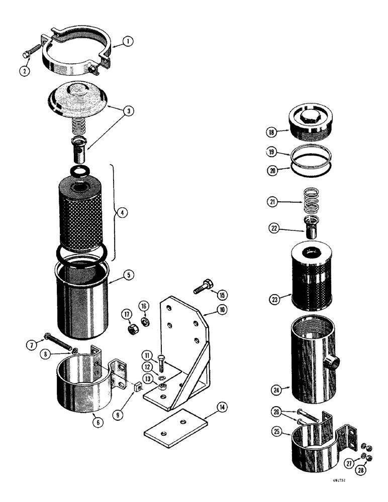 Схема запчастей Case W10B - (146) - D22660 TORQUE CONVERTER OIL FILTER (06) - POWER TRAIN