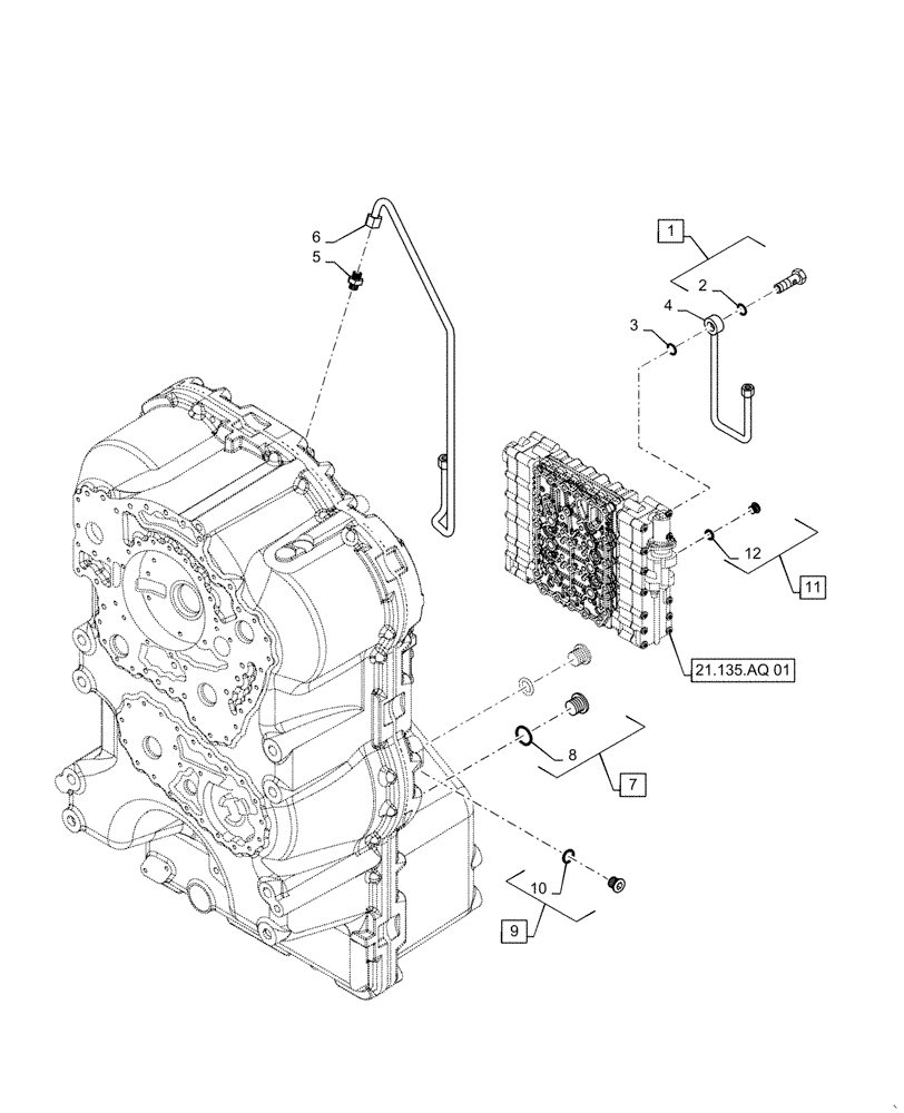 Схема запчастей Case 821F - (21.135.AQ) - CONTROL UNIT INSTALLATION (21) - TRANSMISSION