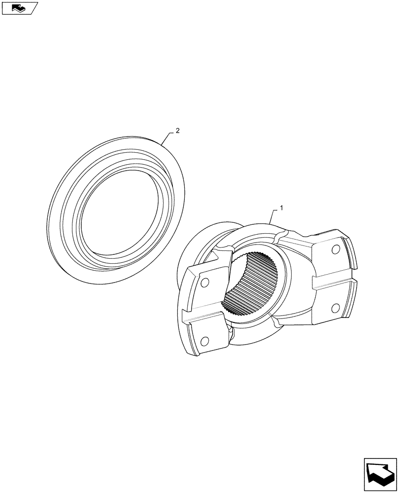 Схема запчастей Case 1221F - (21.200.AB) - INPUT, FLANGE (21) - TRANSMISSION