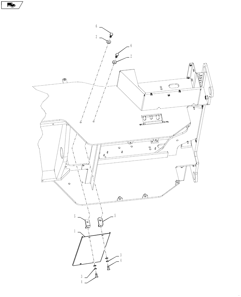 Схема запчастей Case 621F - (90.160.10) - DUST GUARD (90) - PLATFORM, CAB, BODYWORK AND DECALS