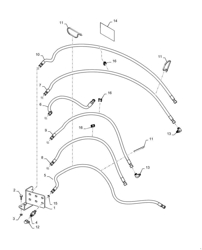 Схема запчастей Case 850M WT - (35.525.010) - DIAGNOSTIC HOSES (35) - HYDRAULIC SYSTEMS