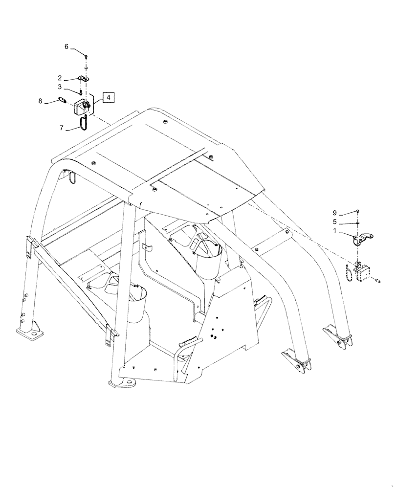 Схема запчастей Case 1150M WT/LGP - (55.404.BS[05]) - WORK LAMP W/SWEEPS (55) - ELECTRICAL SYSTEMS