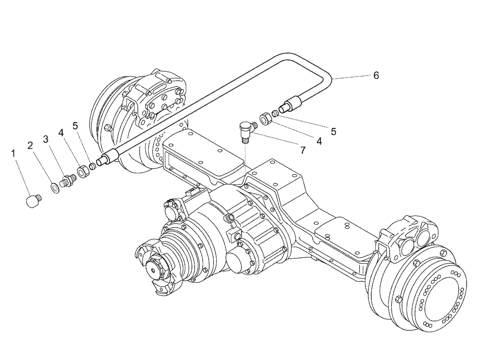 Схема запчастей Case 330 - (32A00000623[01]) - INTERMEDIATE AXLE - BREATHER (11) - AXLES/WHEELS