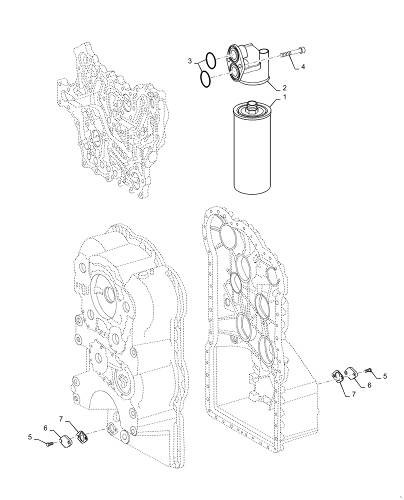 Схема запчастей Case 821F - (21.105.BC) - TRANSMISSION OIL FILTER AND FILLER COVERS (21) - TRANSMISSION