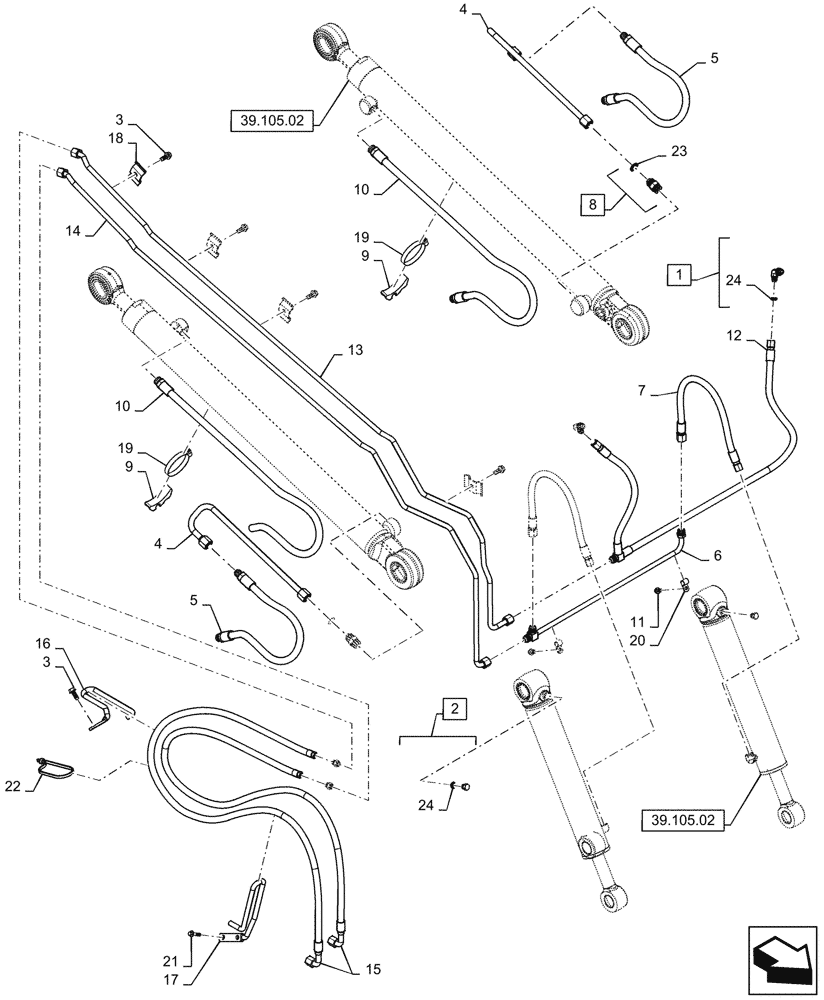 Схема запчастей Case SV185 - (35.701.AX[03]) - LOADER HYDRAULICS (SV185) (35) - HYDRAULIC SYSTEMS