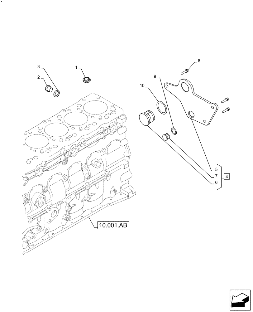 Схема запчастей Case F4HFE613C B004 - (10.304.AP) - BREATHER (10) - ENGINE