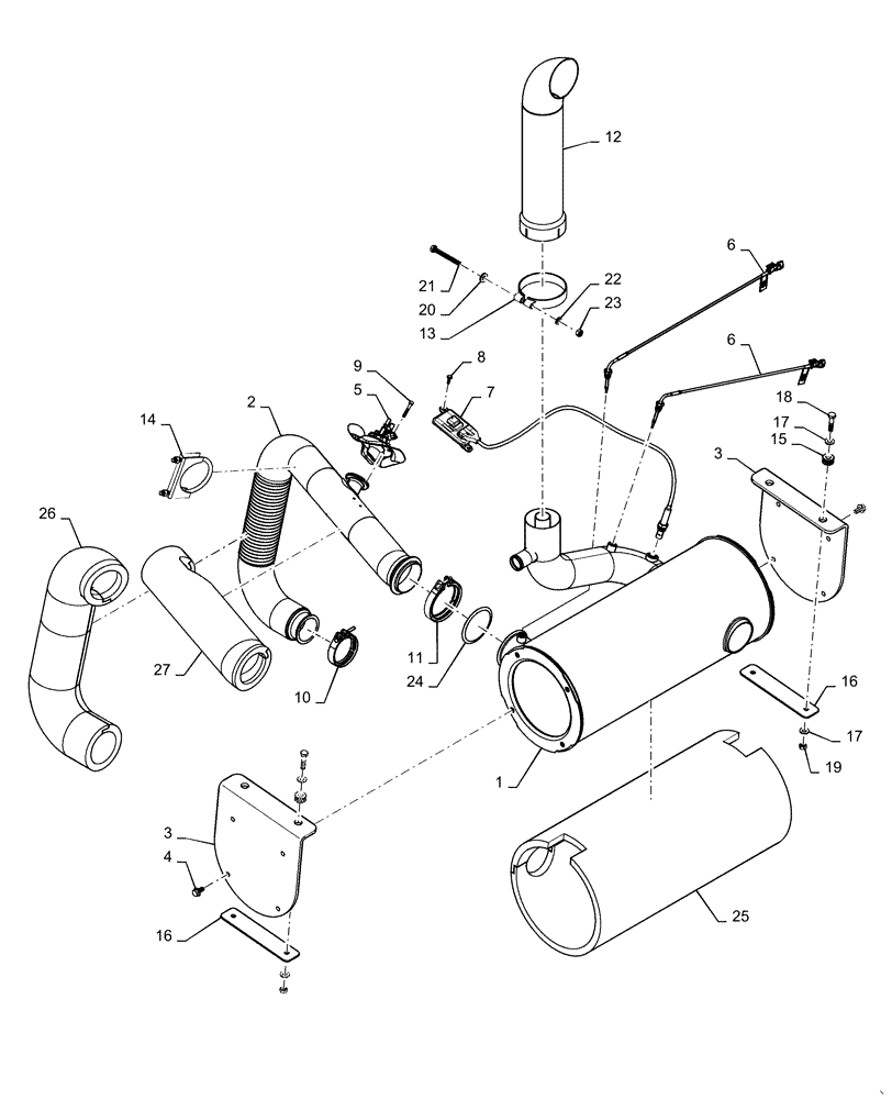 Схема запчастей Case 1150M LT - (10.254.010) - SCR, EXHAUST SYSTEM 12L (10) - ENGINE