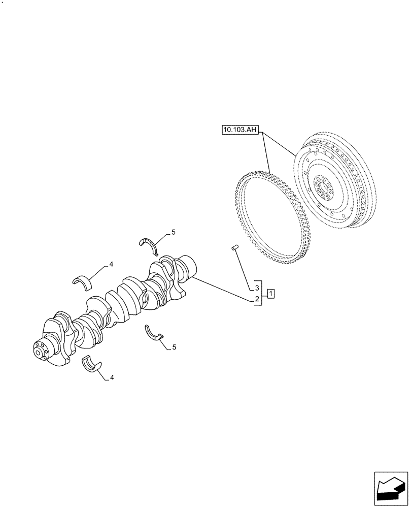 Схема запчастей Case F4HFE613C B004 - (10.103.AA) - CRANKSHAFT (10) - ENGINE