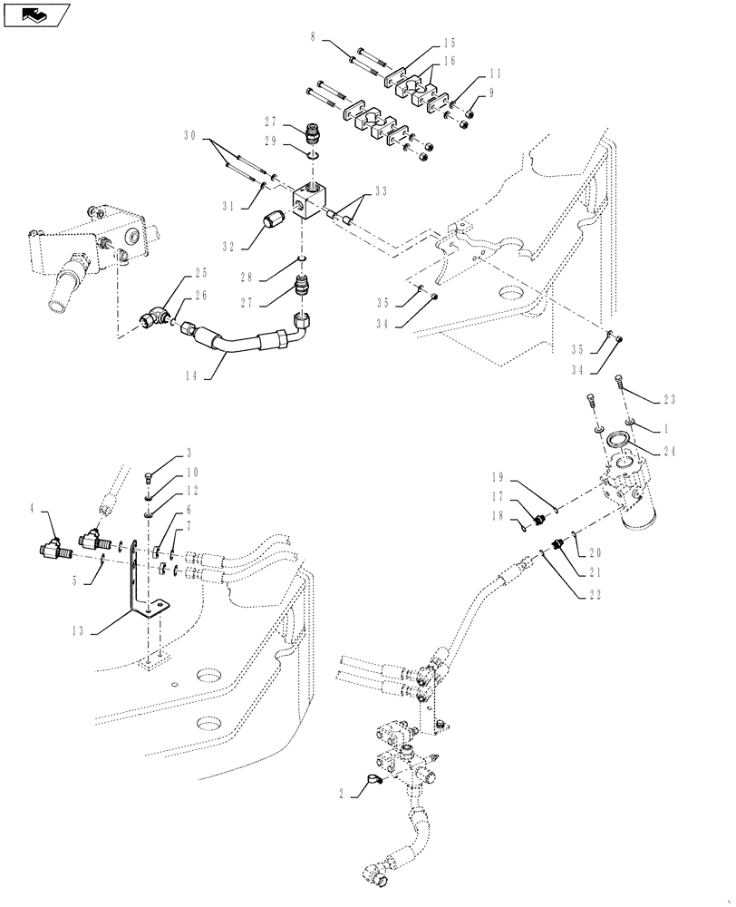 Схема запчастей Case 821F - (41.216.AV[02]) - STEERING CYLINDER INSTALLATION (41) - STEERING