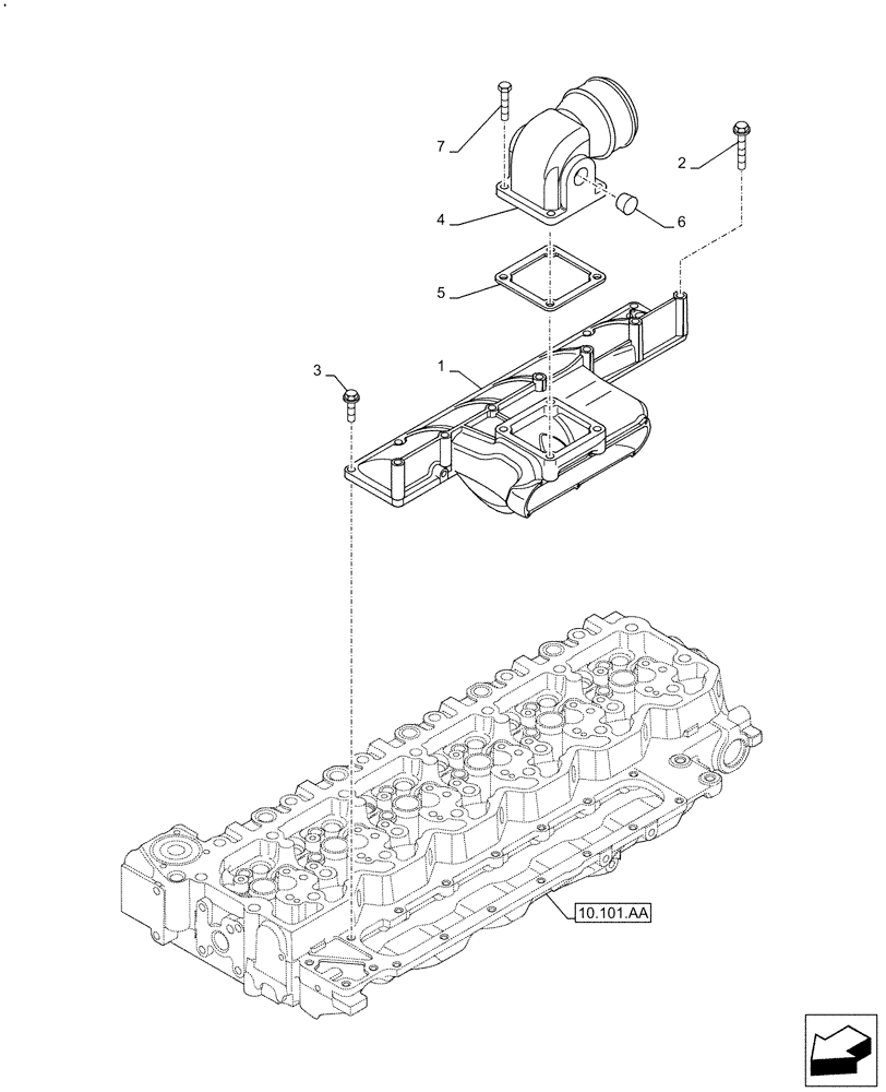 Схема запчастей Case F4HFE613C B004 - (10.254.AM) - INLET MANIFOLD (10) - ENGINE