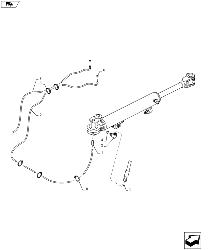 Схема запчастей Case 821F - (41.216.AV[01]) - STEERING CYLINDER INSTALLATION (41) - STEERING