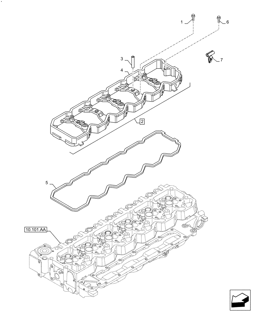 Схема запчастей Case F4HFE613C B004 - (10.106.AO[02]) - ROCKER ARM (10) - ENGINE