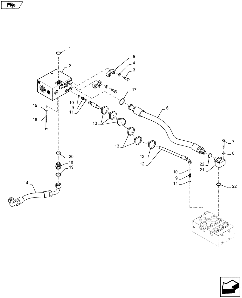 Схема запчастей Case 921F - (41.200.BY[02]) - PRIORITY VALVE AND HYDRAULIC PUMP INSTALLATION (41) - STEERING