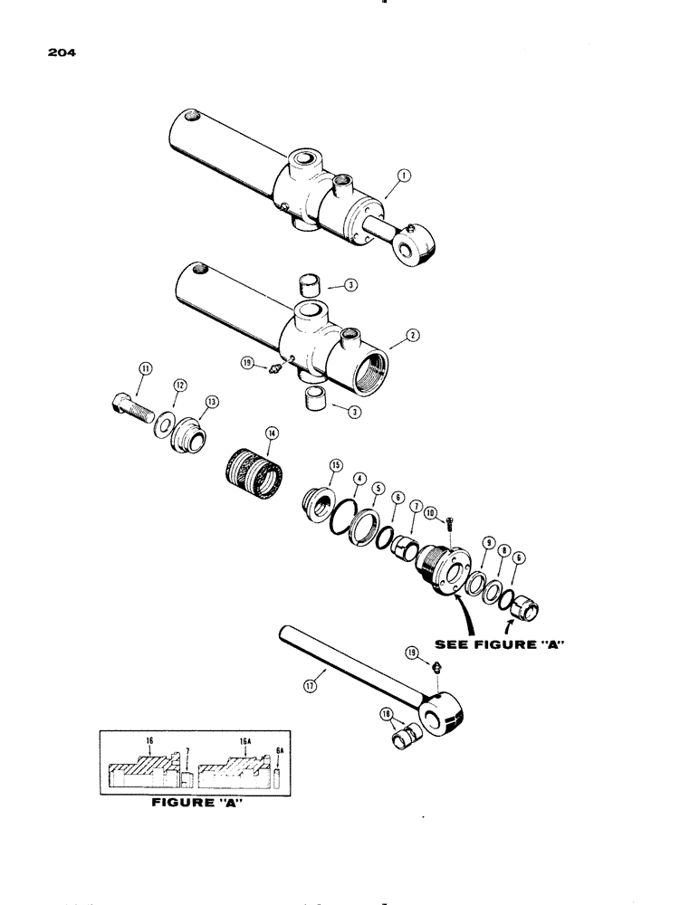 Схема запчастей Case 1150 - (204) - RIPPER CYLINDERS (07) - HYDRAULIC SYSTEM