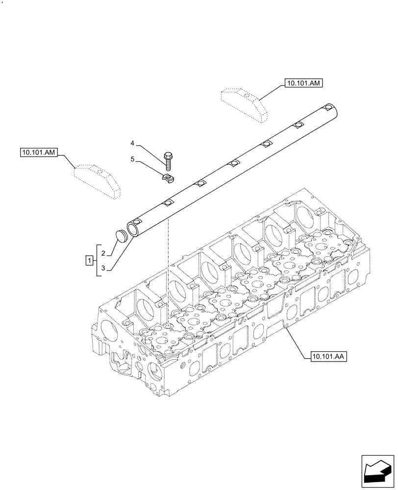 Схема запчастей Case F2CFE614G B003 - (10.106.AP) - ROCKSHAFT (10) - ENGINE