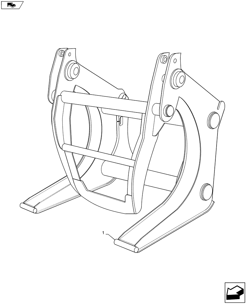 Схема запчастей Case 621F - (82.300.03) - BUCKET, GRAPPLE LOG (82) - FRONT LOADER & BUCKET