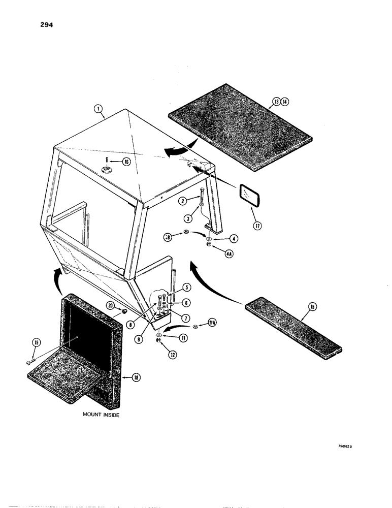 Схема запчастей Case W24B - (294) - ROPS CANOPY (09) - CHASSIS