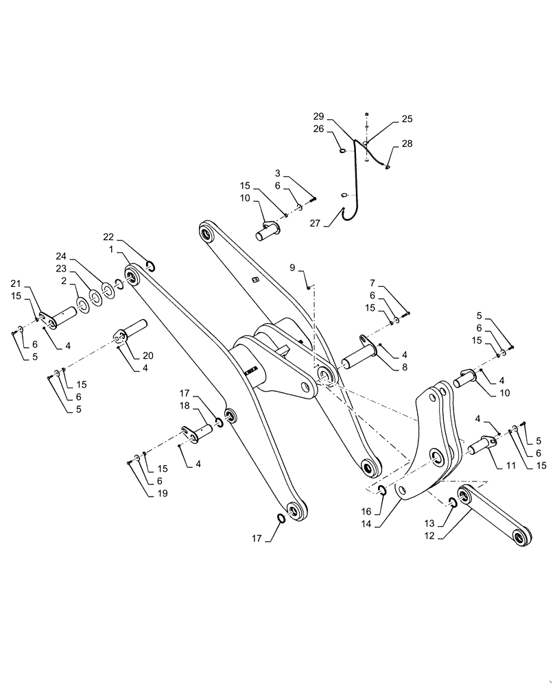 Схема запчастей Case 921F - (39.100.AY[04]) - LIFT ARM INSTALLATION (39) - FRAMES AND BALLASTING