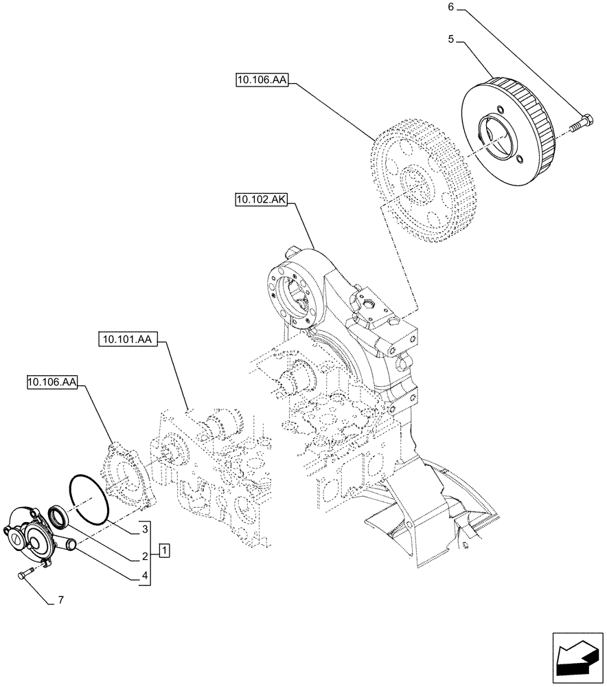 Схема запчастей Case F2CFE614G B003 - (10.304.AP) - BREATHER (10) - ENGINE